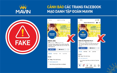 Thông báo về các trang Facebook MẠO DANH Tập đoàn Mavin