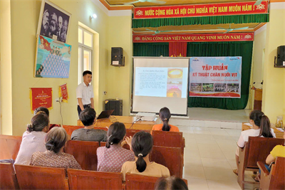 Chuyển giao kỹ thuật chăn nuôi vịt thịt cho các hộ nghèo tại Thanh Hóa